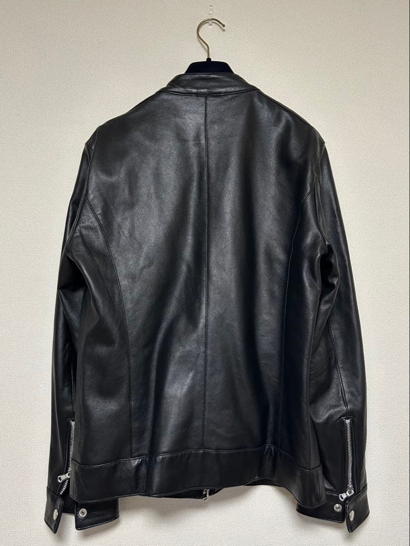 nano universe/レザージャケット/sizeM/黒/ラムレザー