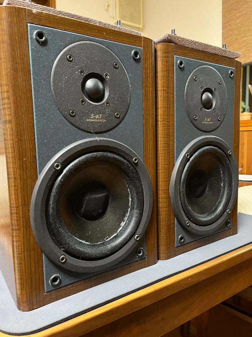 Sansui S-α7 スピーカー　2本組　コンデンサー、ケーブルリファイン品