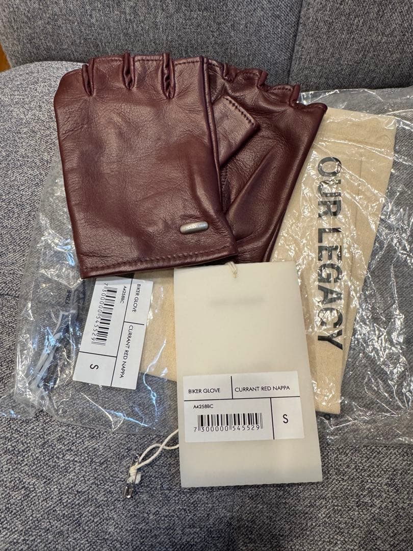 小物 OUR LEGACYBIKER GLOVE CURRANT RED NAPPA