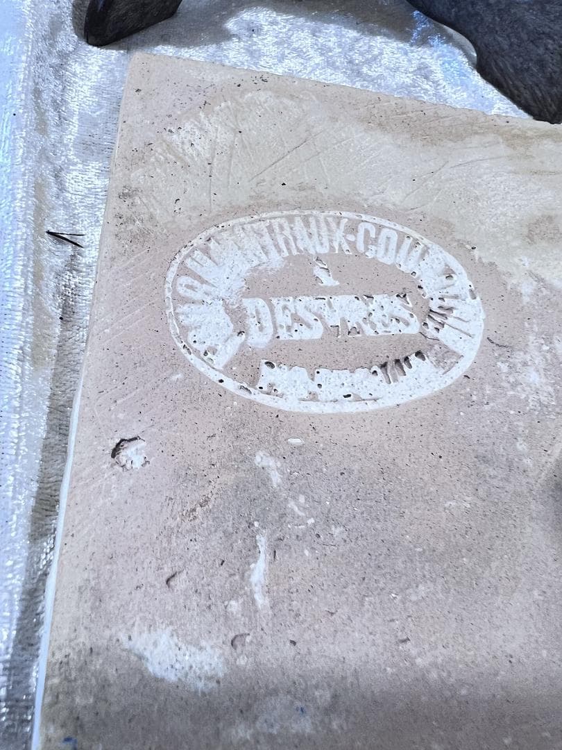 古いタイル　花柄 9枚セット DISTRESSED　フランス　銘あり