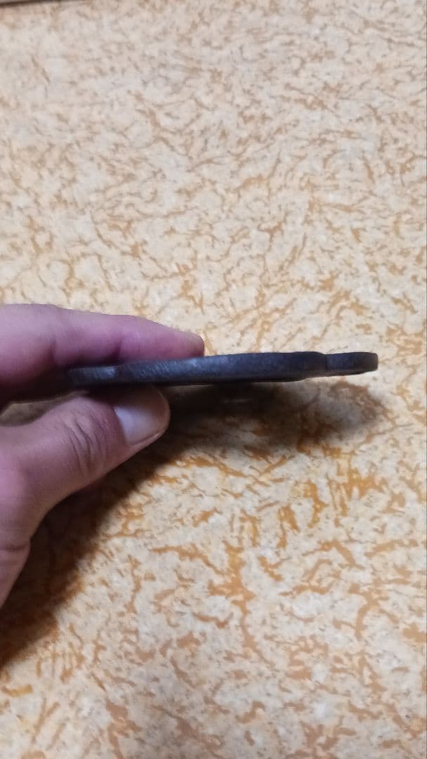 時代物　天法鍔　鉄地　木瓜形　文字打込図　 鉄鍔　 刀装具