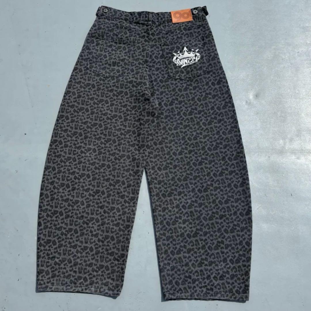 【完売品】9090 レオパードデニムパンツ S