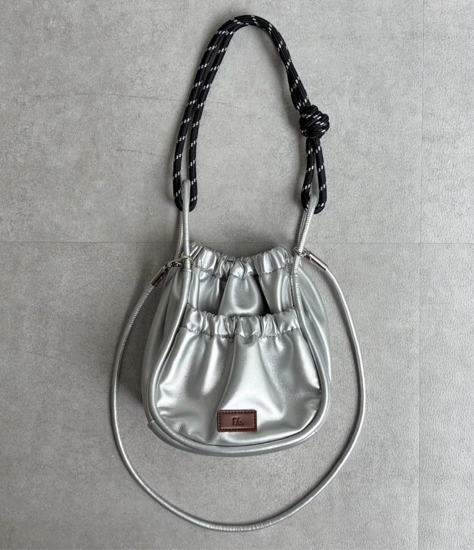 CPCM FUKA'S企画　PUパラコードギャザーミニショルダーバッグ シルバー