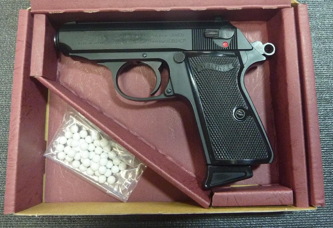 マルゼン製ワルサーニューPPK/S　サイレンサー・BB弾・ガス付き　動作確認済