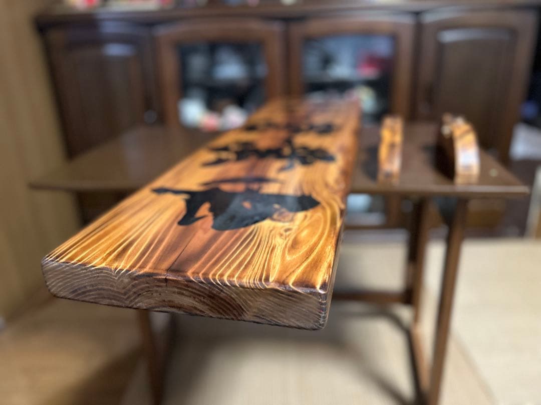 手作り木製看板　送料無料　和風筆文字　天然木　営業中　蕎麦拉麺居酒屋贈答品開店祝