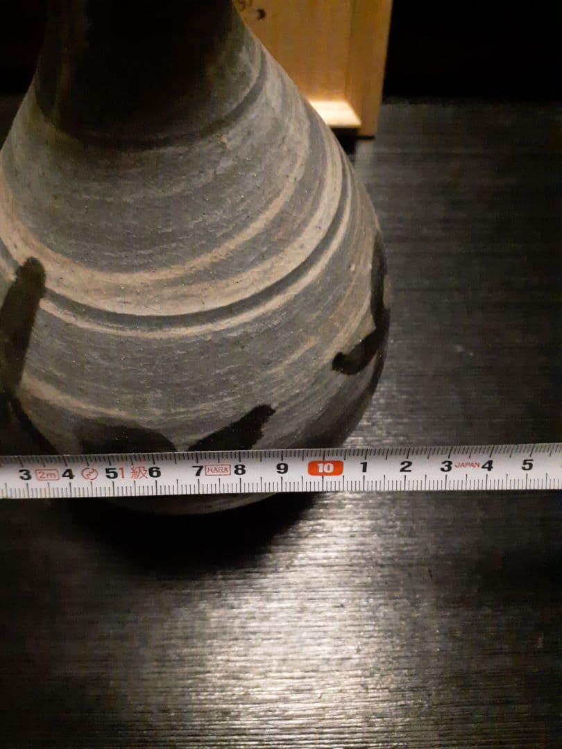 中里重利　絵刷毛目徳利　手書き鶏龍山　中里太郎右衛門 木箱付き