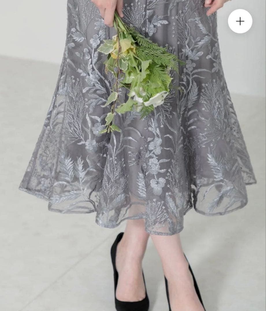 laja レースパイピングフリルマーメイドワンピースドレス