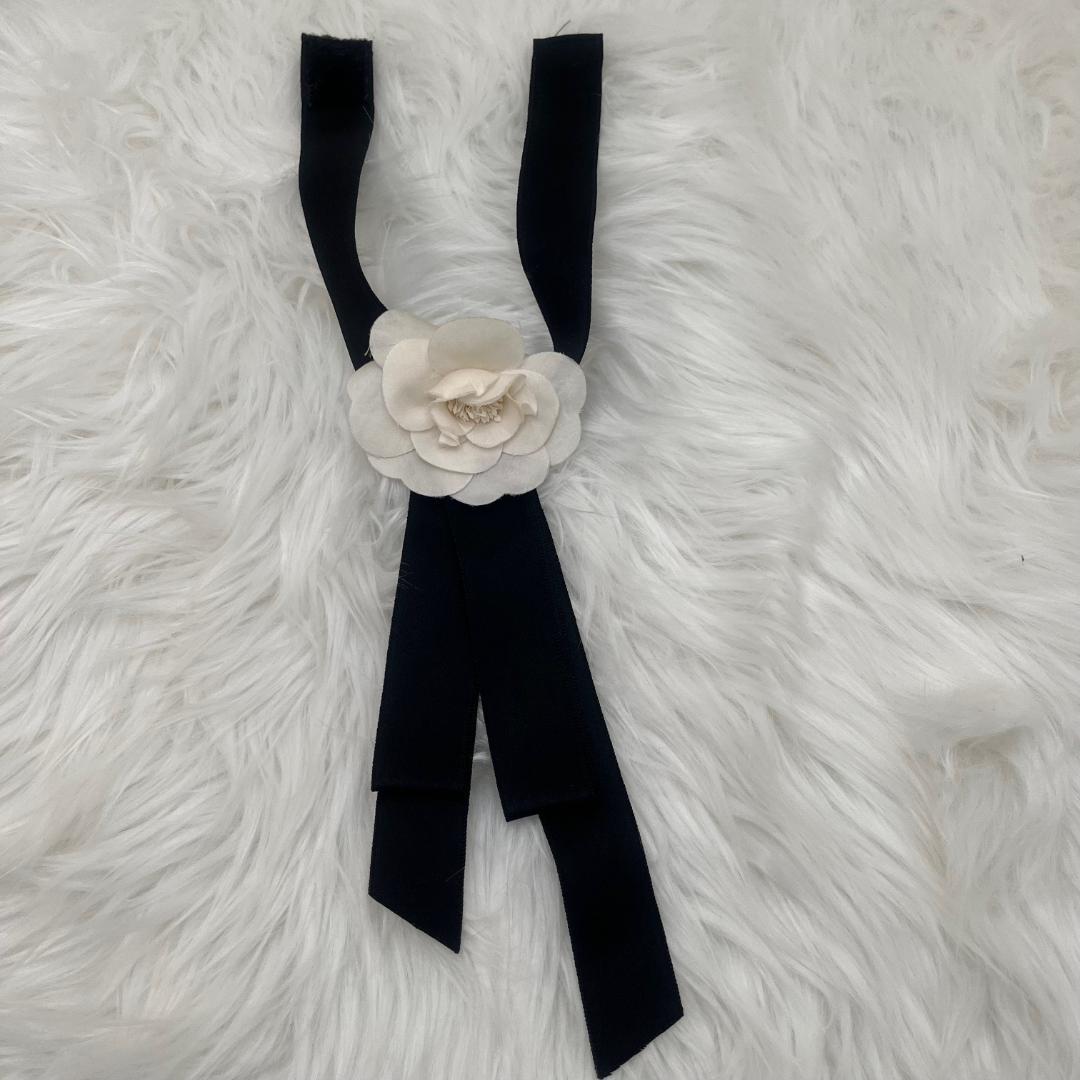 ２点セット✨CHANEL シャネル　カメリア コサージュ　ブローチ　リボン