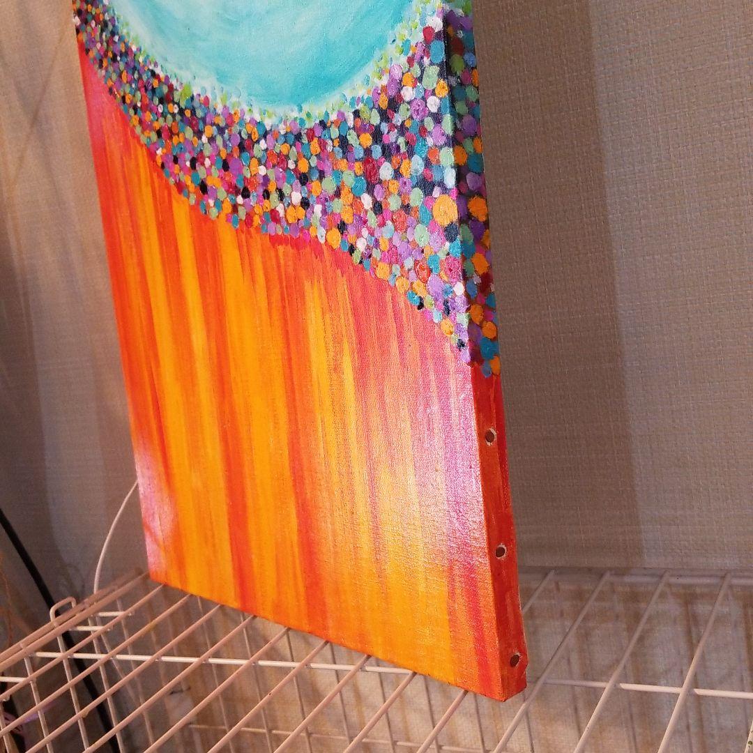 油絵　花びらたち　抽象画