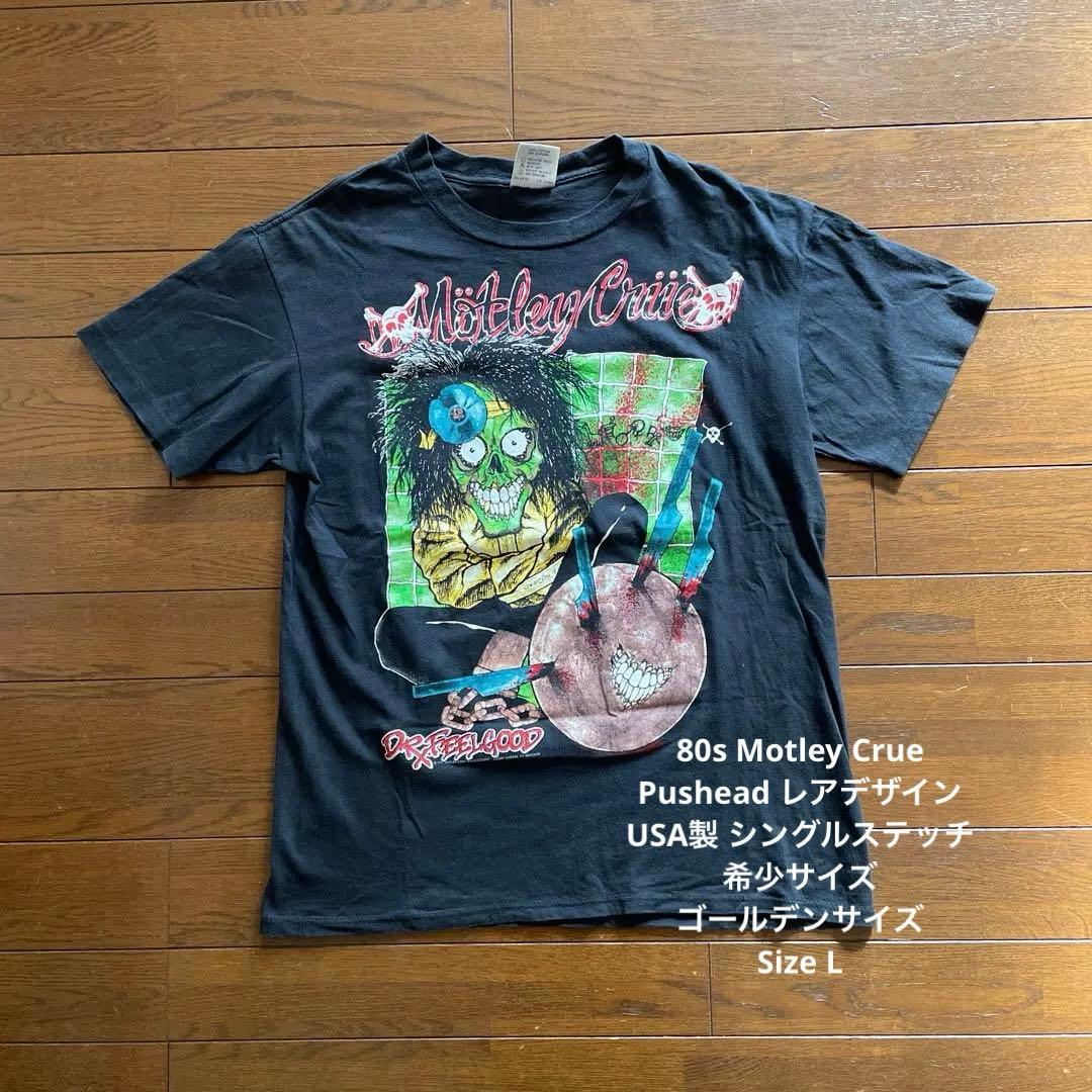 80s Motley Crue Pushead レア USA製 ゴールデンサイズ