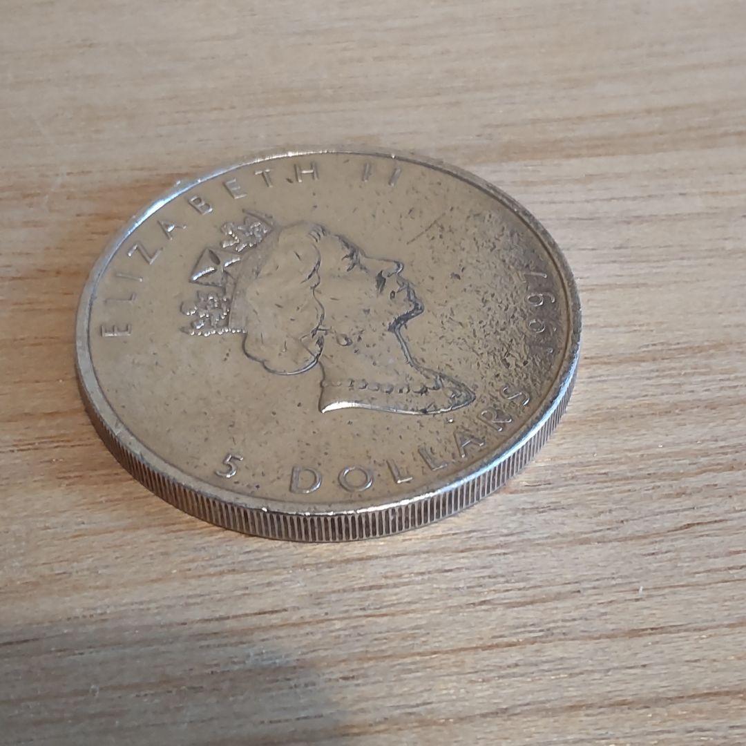 メイプルリーフ ５ドル銀貨　純銀 1オンス　1997年 カナダ