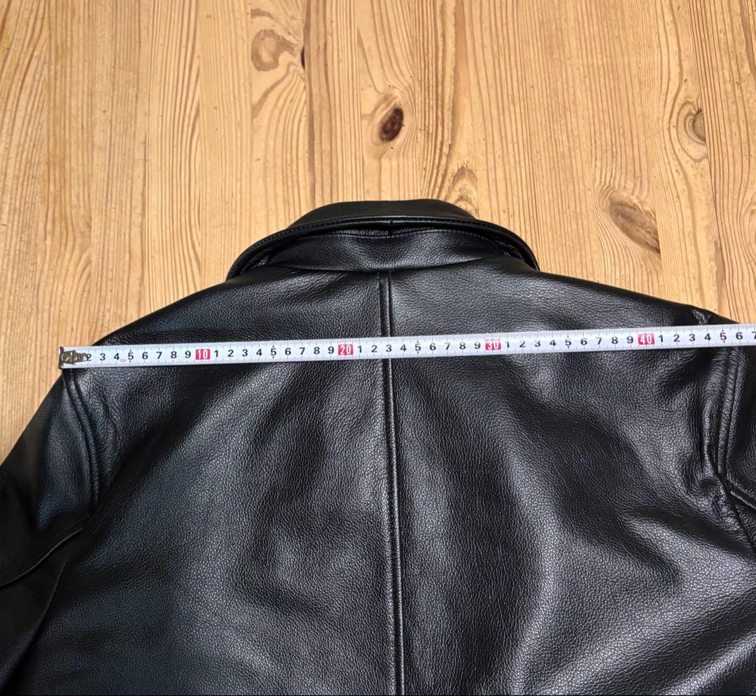 襟付き　シングルライダース　美品　XL シープスキン　裏フリース　ロンジャン