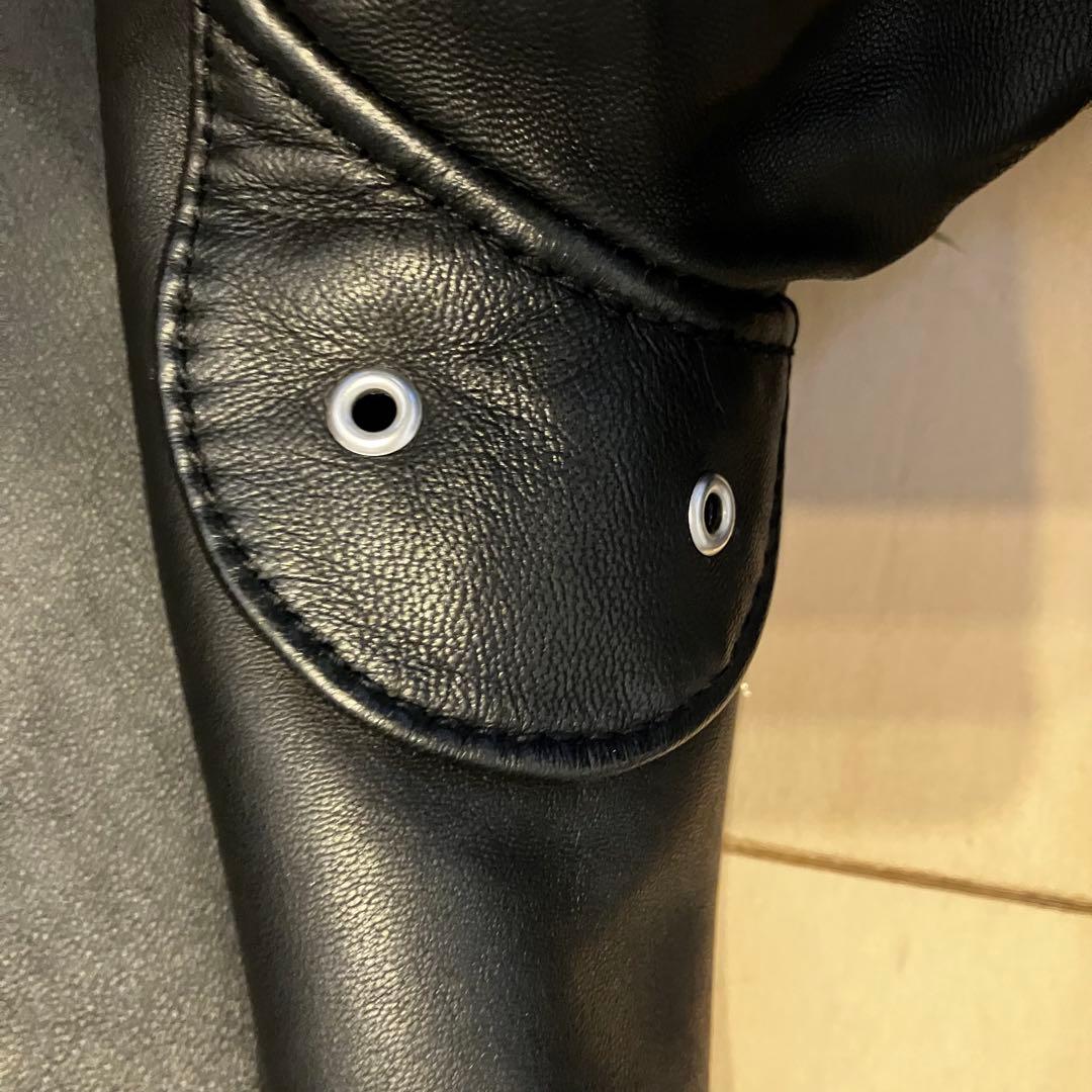 BEAUTY & YOUTH シングル ライダース・ジャケット（羊革、ブラック）