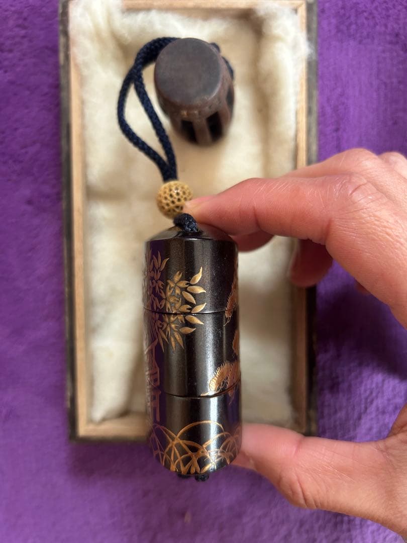 印籠 山水風景 根付 薬入れ 小物入れ