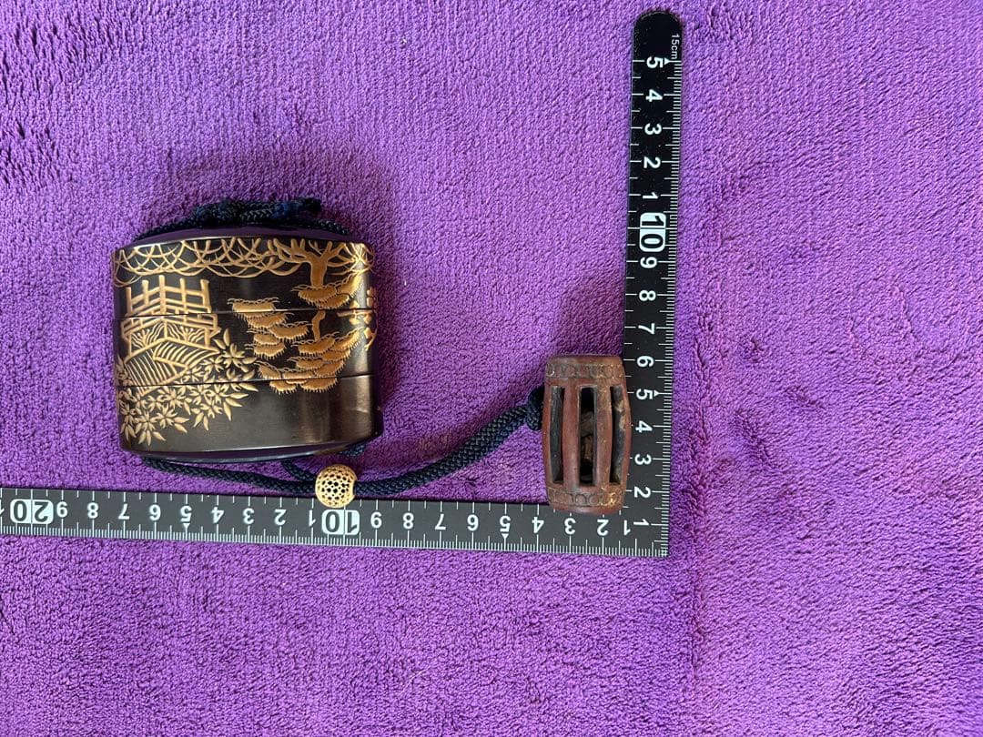 印籠 山水風景 根付 薬入れ 小物入れ