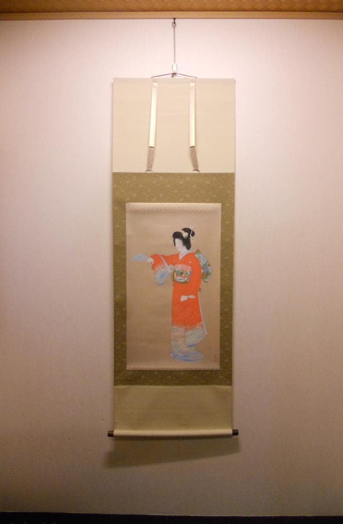 掛け軸 上村松園 『 序の舞 』 美人画 名品 複製 希少 新品