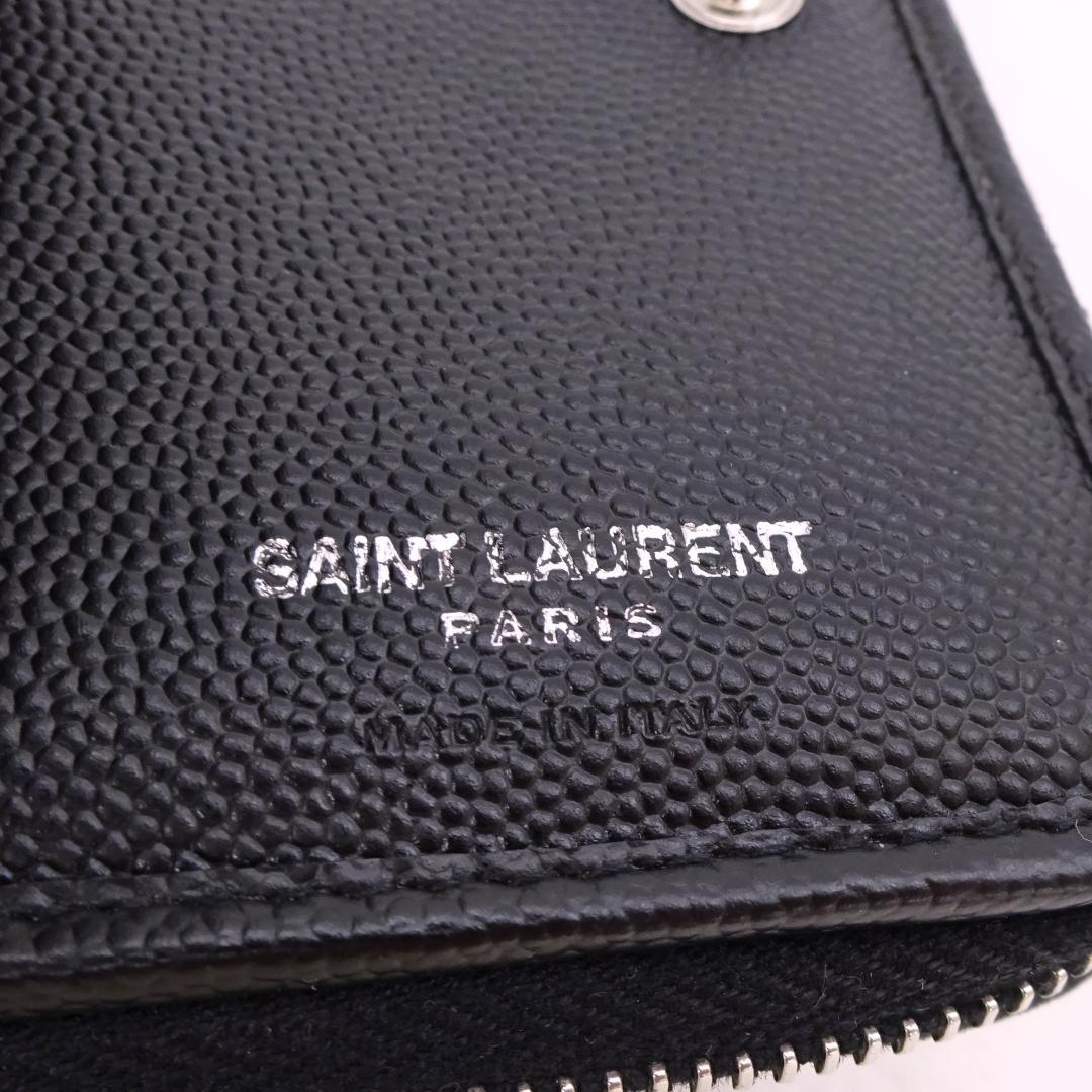 本物 良品 ■サンローラン パリ■Vステッチ マトラッセ カサンドラ 財布