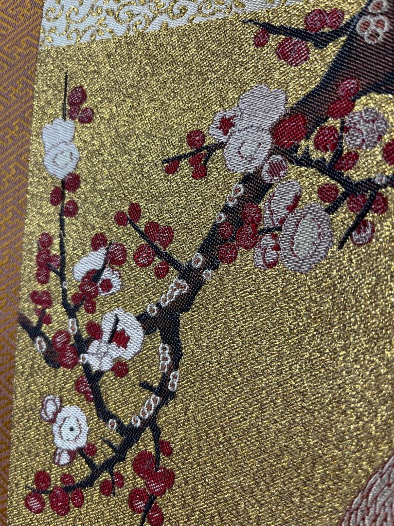 掛軸 狩野山楽「 四季花鳥図、紋織掛軸 」1000