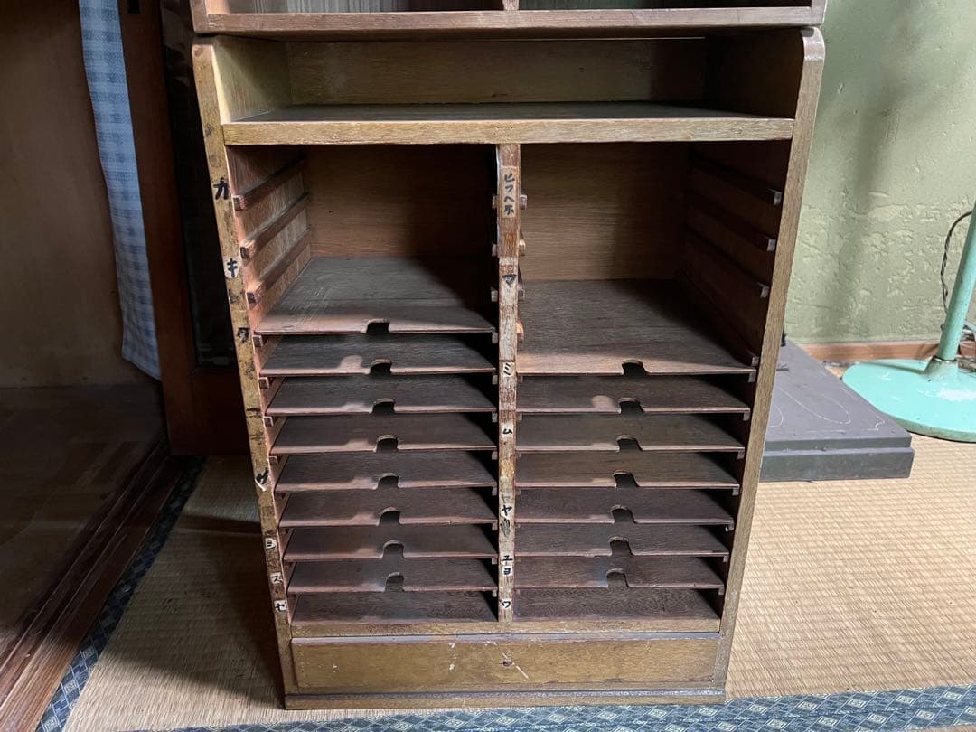 【O-1584】カルテ棚 書類棚 病院 診療所 昭和レトロ アンティーク 古道具