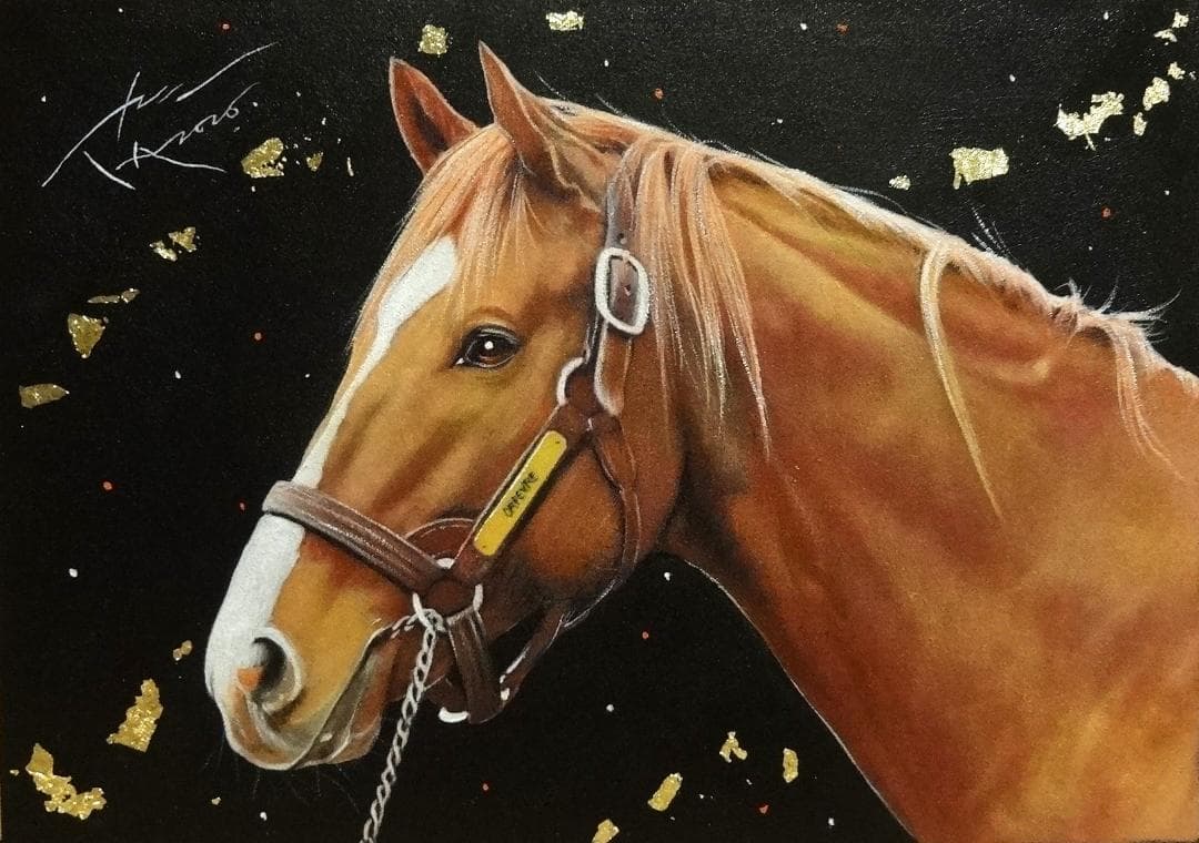 上鈴木正一 油彩画 B4『オルフェーヴル7』新作原画 超・超オススメの作品です!