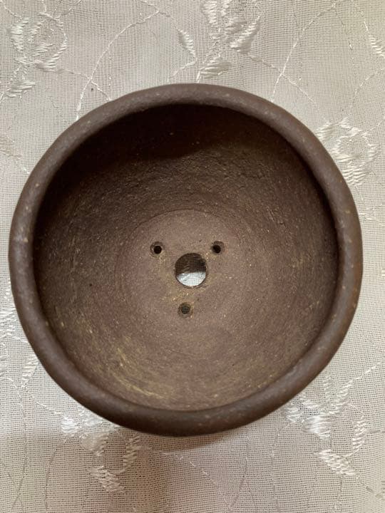 落款有り　盆栽鉢　丸