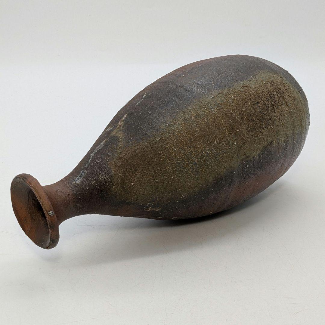 岡山県重要無形文化財 藤原建 備前焼 一輪花入 共箱共布 花瓶 花器 花生 置物