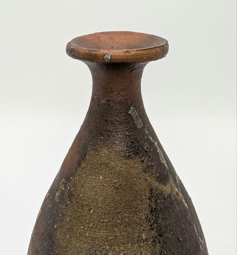 岡山県重要無形文化財 藤原建 備前焼 一輪花入 共箱共布 花瓶 花器 花生 置物