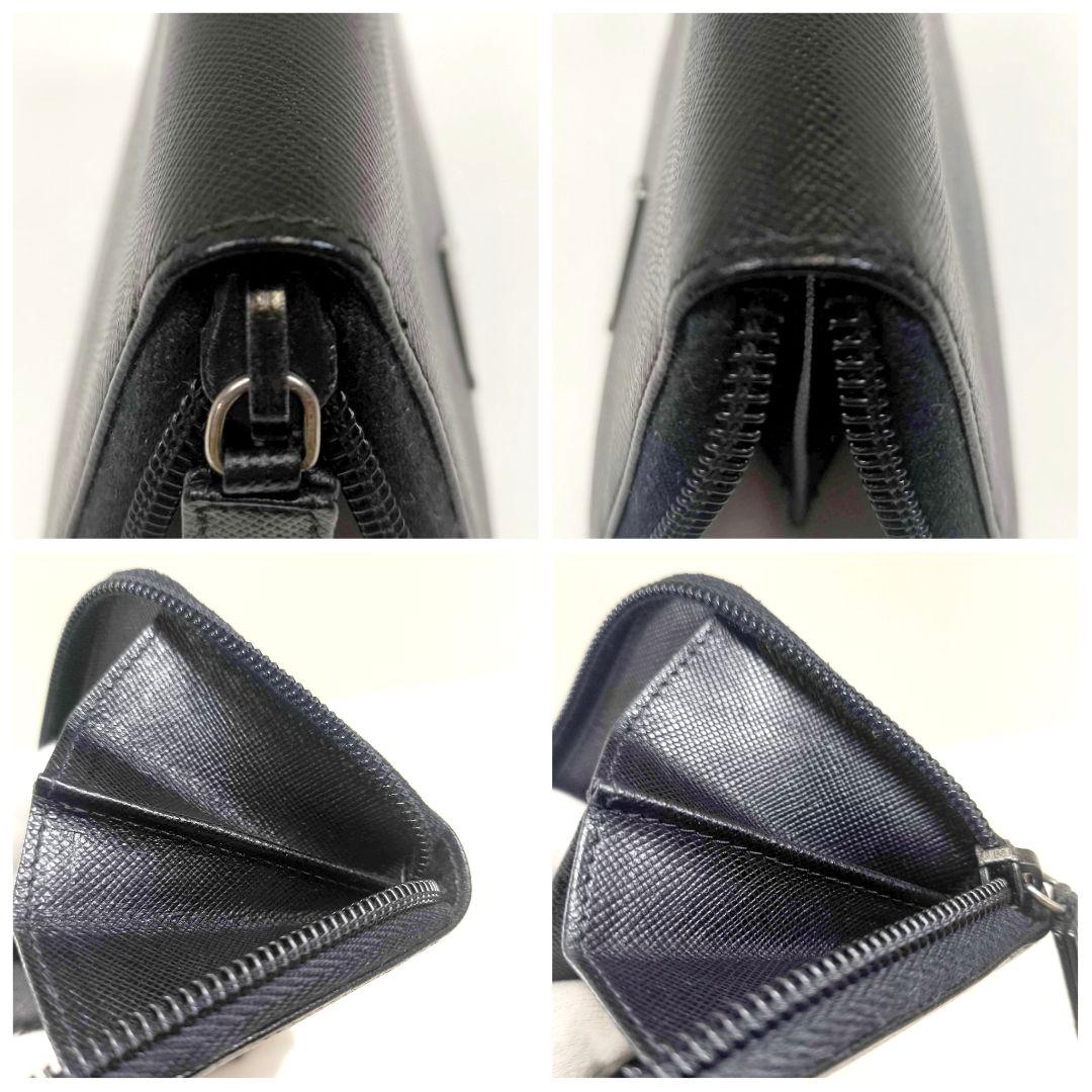 美品 プラダ ジッピー ケース パース 三角 黒 ブラック