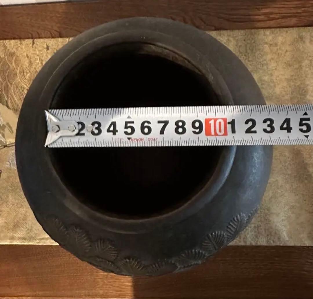 銅製　焼物　縁起物　松竹梅　花瓶　花器　壺　工芸品　置物