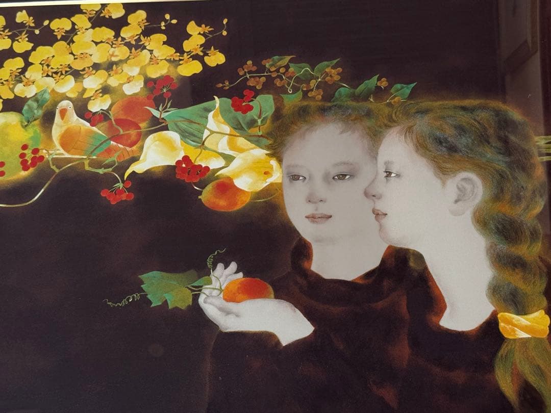 【真作】山下保子「からすうり」保証書付き 女流人気画家 日展会員