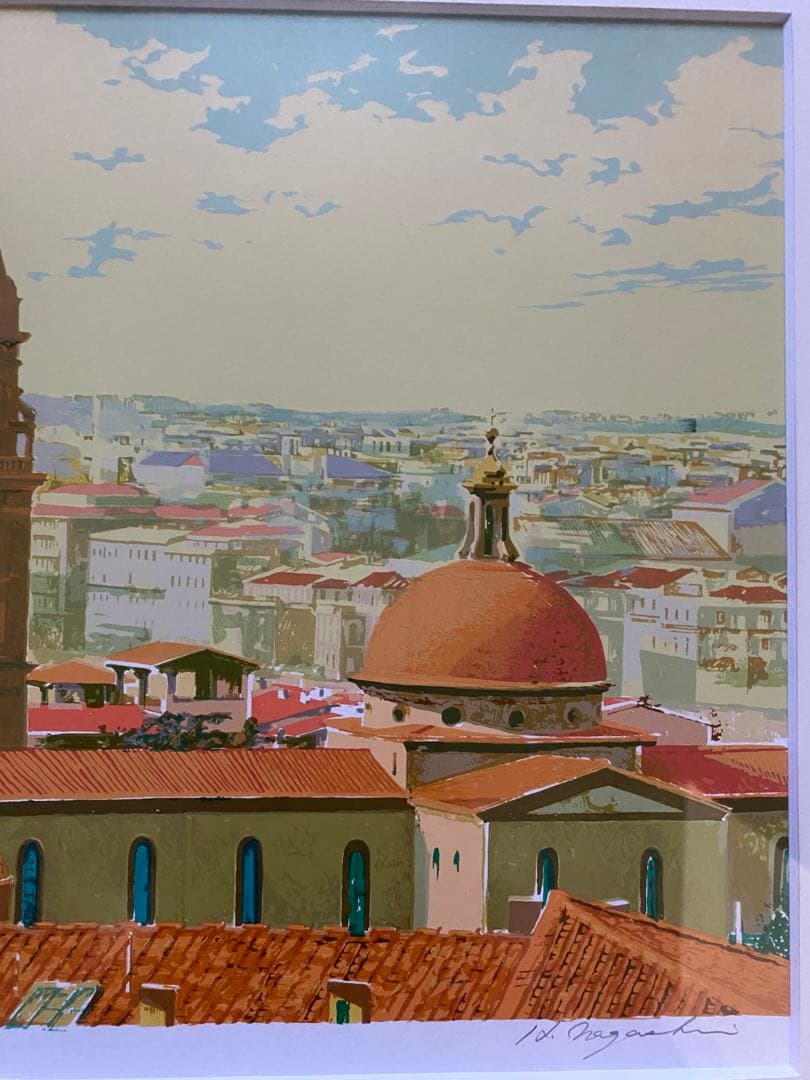 長嶋玄文『フィレンツェに鐘』　真作シルクスクリーン