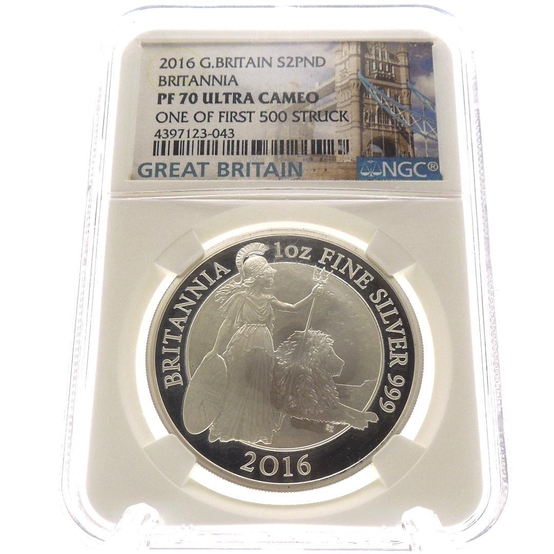 2016 ブリタニア ウナ ライオン 銀貨 ★初期500枚 NGC PF70UC