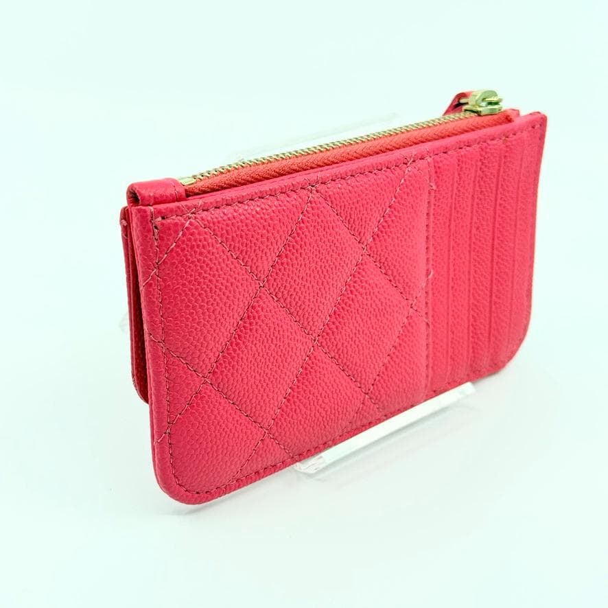 美品　CHANEL シャネル　マトラッセ　フラグメントケース　キャビアスキン