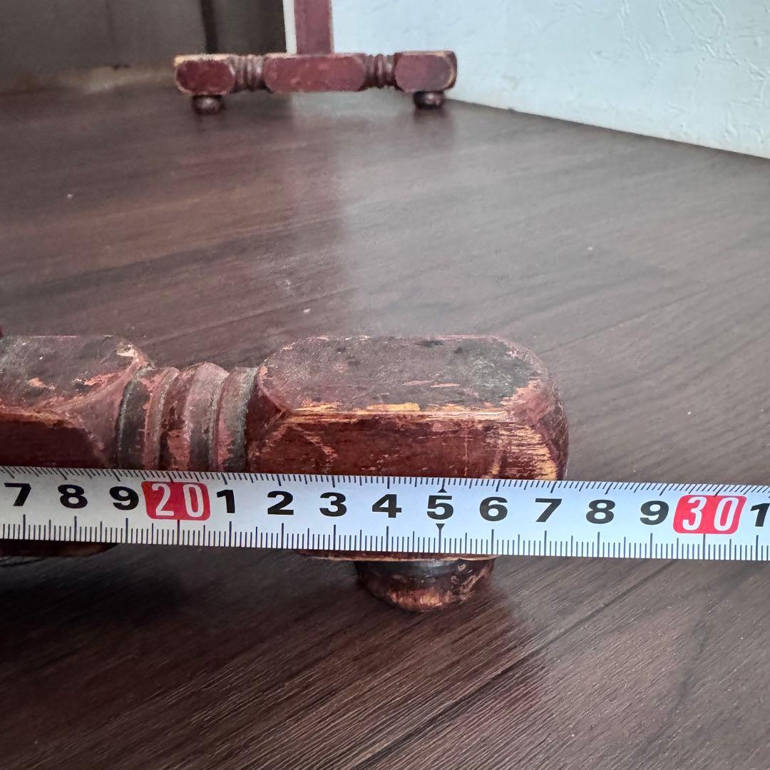 アンティーク 木製 タオルハンガー リネンラック ヴィンテージ 古家具 ブラウン