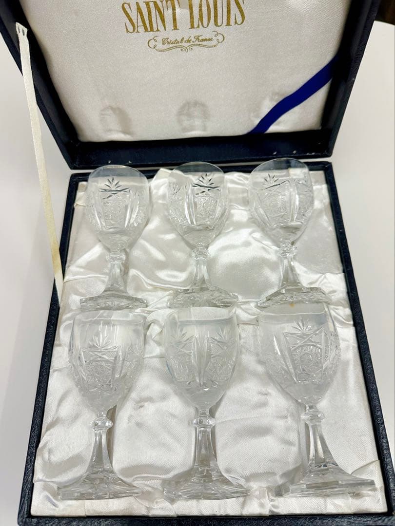 SAINT LOUIS クリスタルガラス グラス 6個セット アンティーク