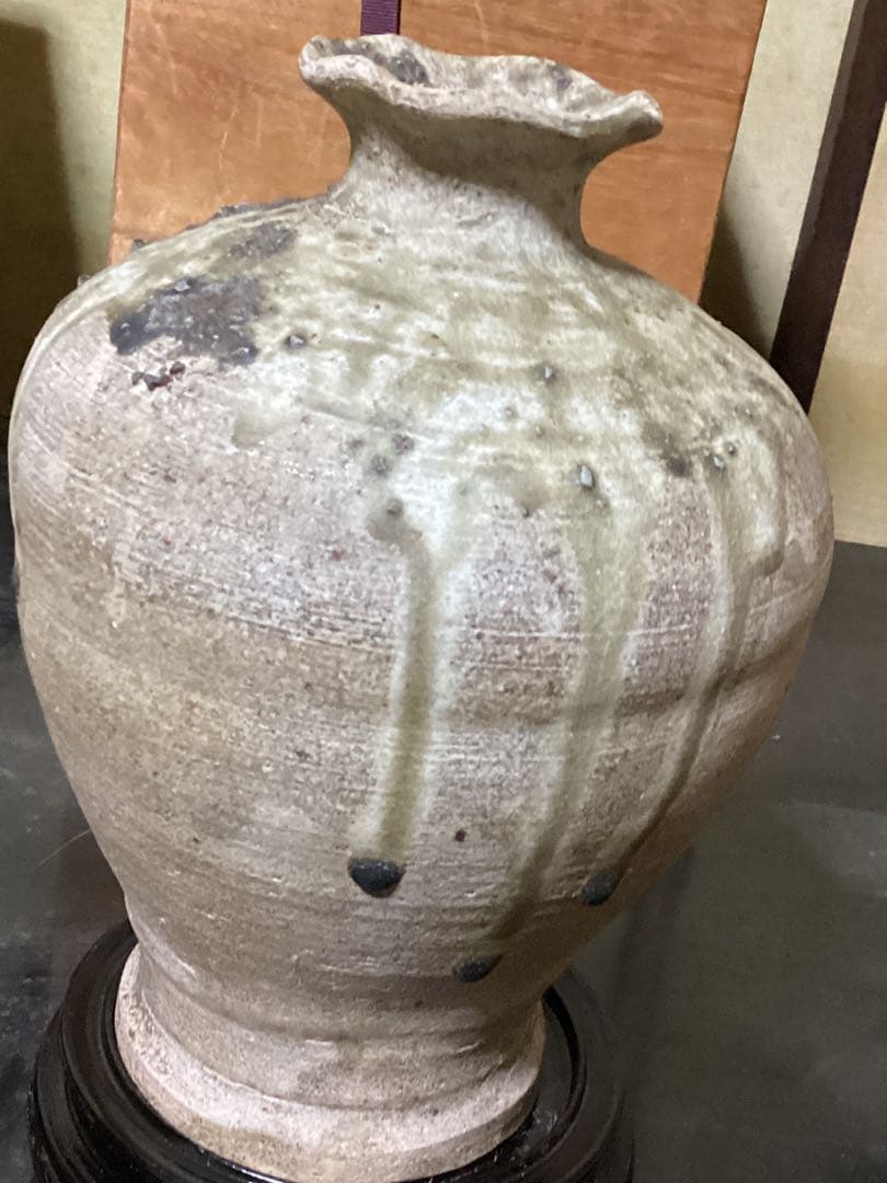 古美術　古瀬戸壺　出土品　十三世紀〜十四世紀