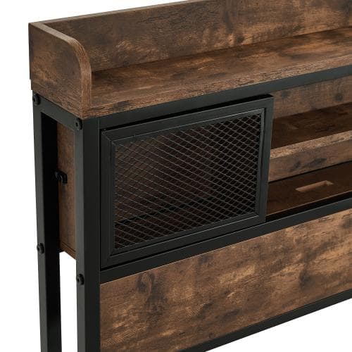 S ベッド コンセント 宮付き 収納  ヴィンテージ風 アイアンベッド