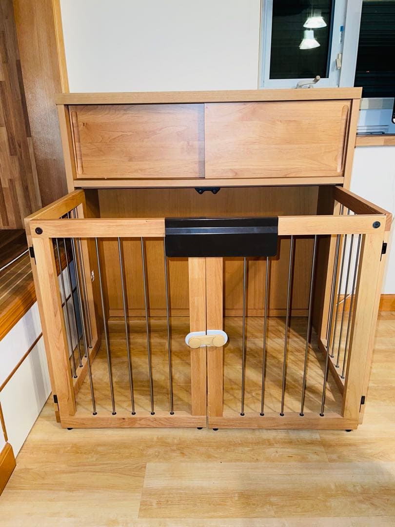 収納付き犬用サークル ナチュラルウッド