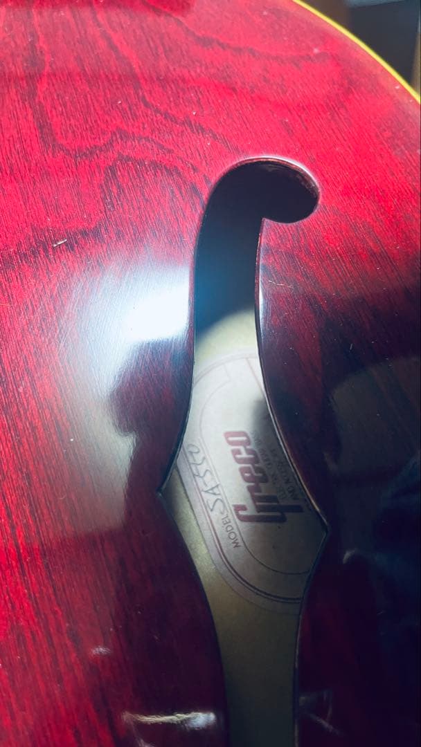 ワインレッド セミアコースティックギター ハードケース付