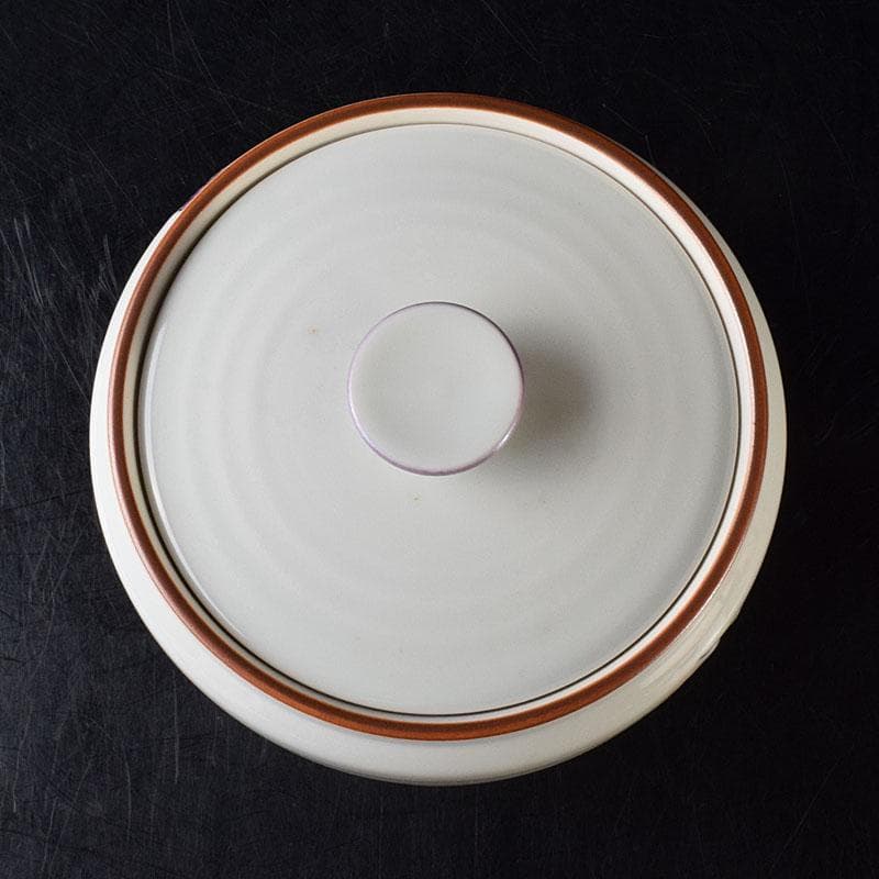 茶道具　京焼　二代　手塚玉堂作　白磁紫彩　竜車文　水指　共布共箱　V　R8716