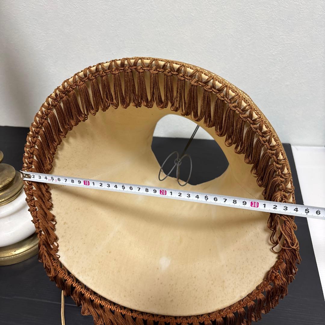 アンティークランプミルク色真鍮大理石