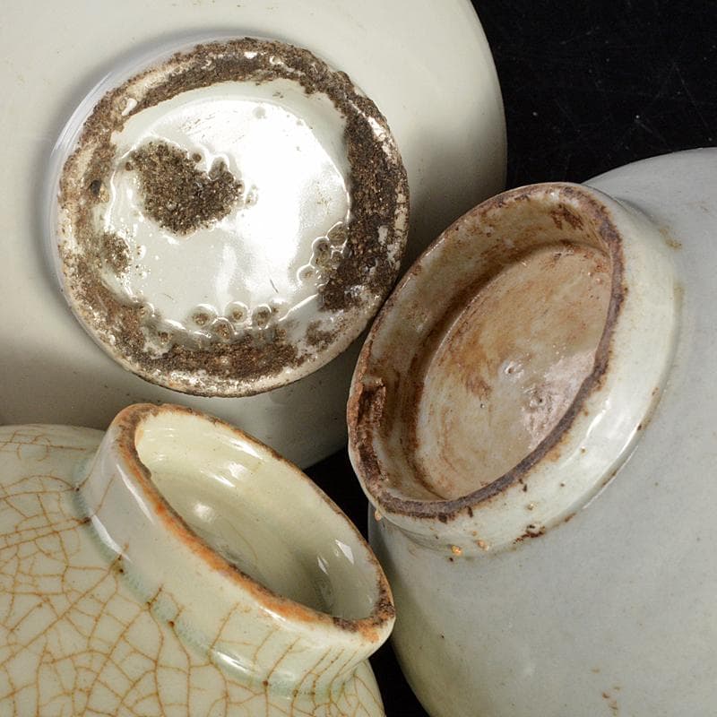 伊万里焼　古伊万里　染付　花文　油壷　小壷　3点まとめて　V　R6859