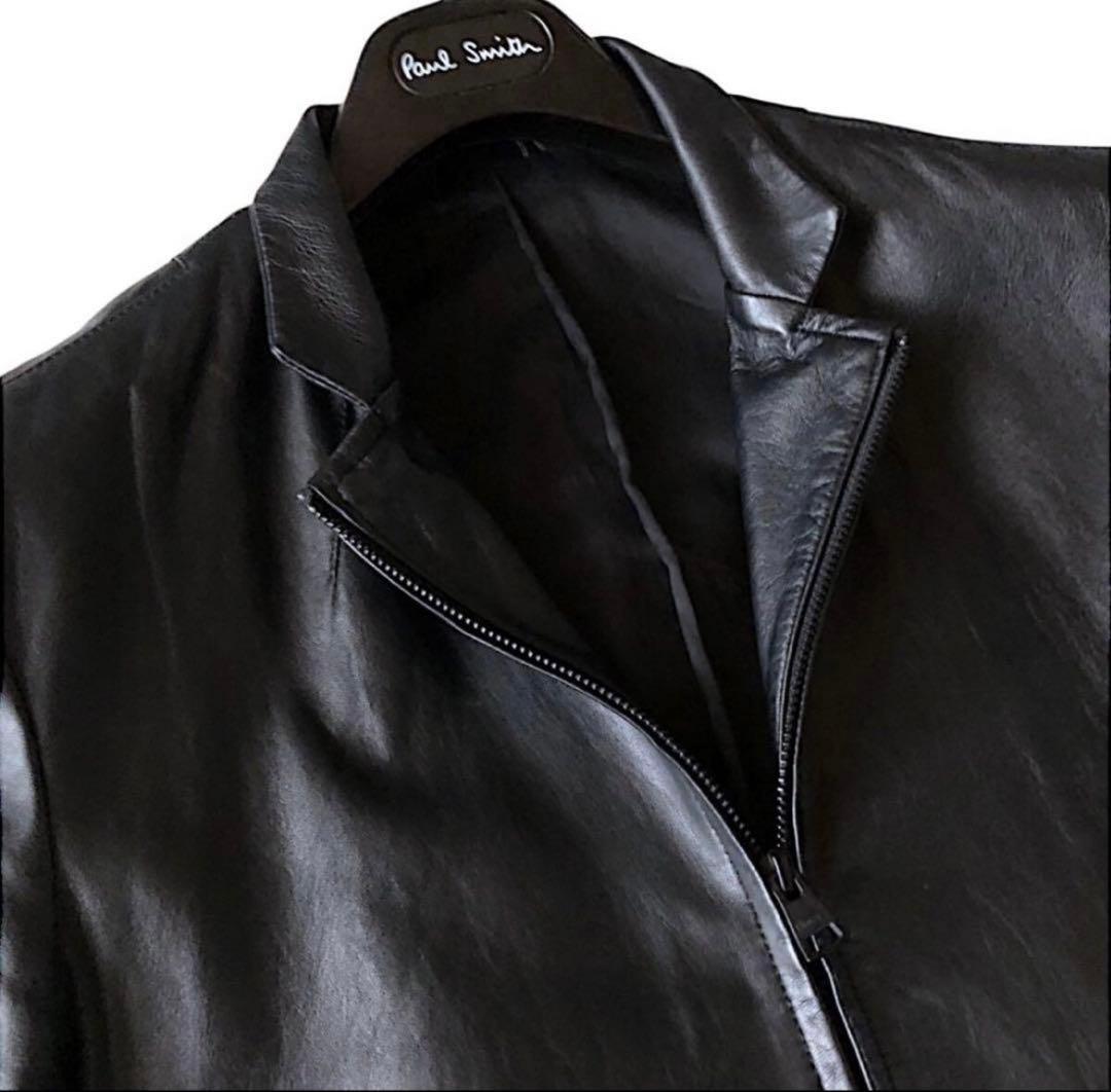 Theory セオリー　ラムレザーシングルライダース Ｌ 革ジャン ジャケット