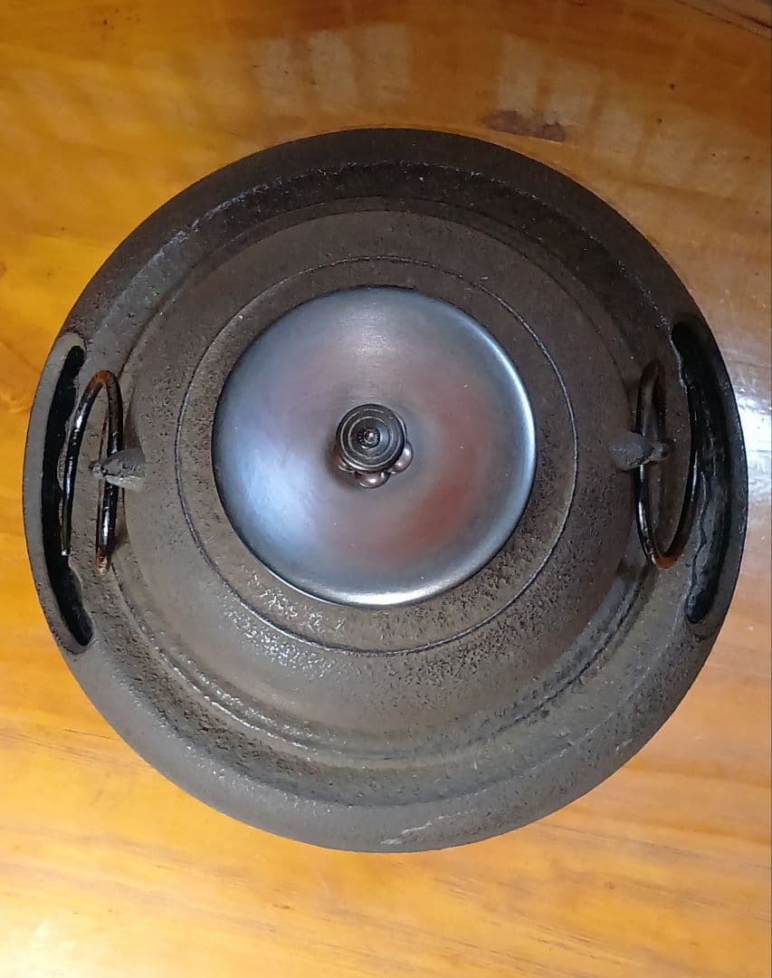 【未使用品！】 茶道具/朝鮮風炉釜 茶器 鉄瓶 鉄釜 唐銅蓋 釜環 茶釜 美品！
