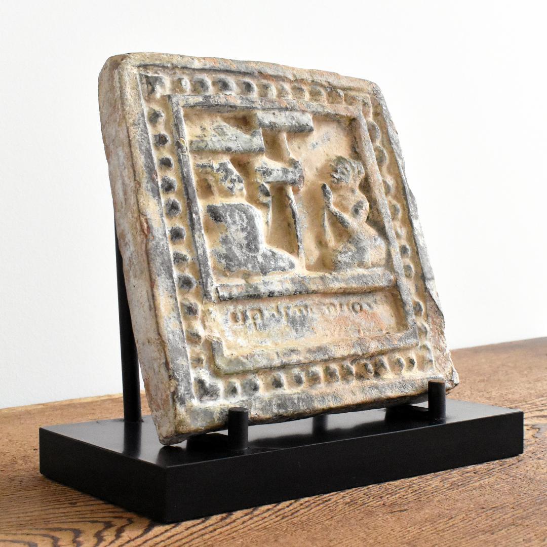 東南アジア ビルマ ミャンマー バガン 緑釉陶板 12〜13世紀頃 発掘出土品