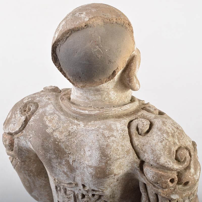 中国　加彩　漢詩刻　人物俑　置物　箱蓋無し　在銘印あり　V　R7237