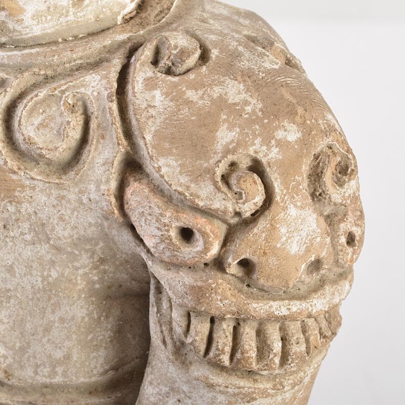 中国　加彩　漢詩刻　人物俑　置物　箱蓋無し　在銘印あり　V　R7237