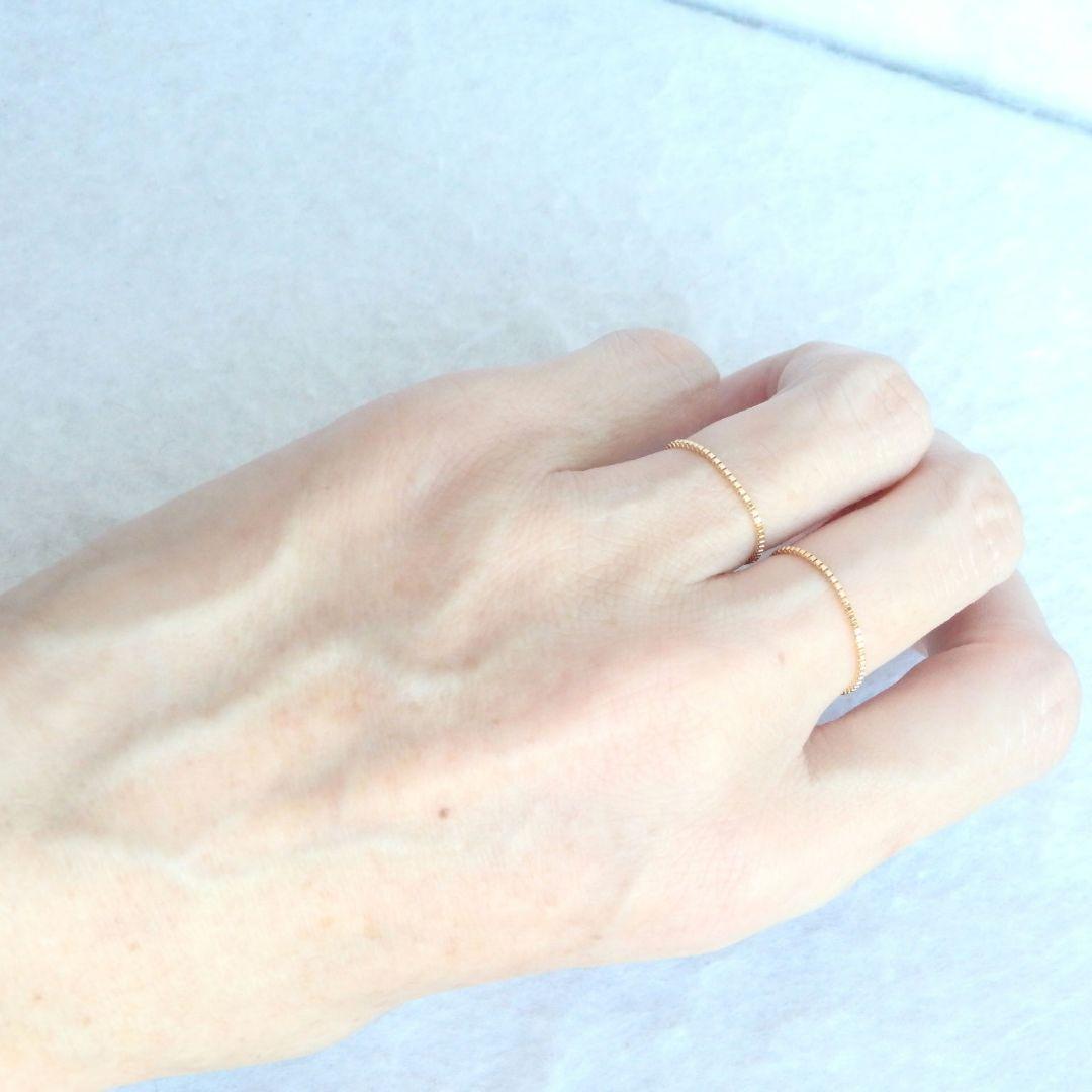 chika　k18リング　チェーンリング　ベネチアンチェーン　つけっぱなし