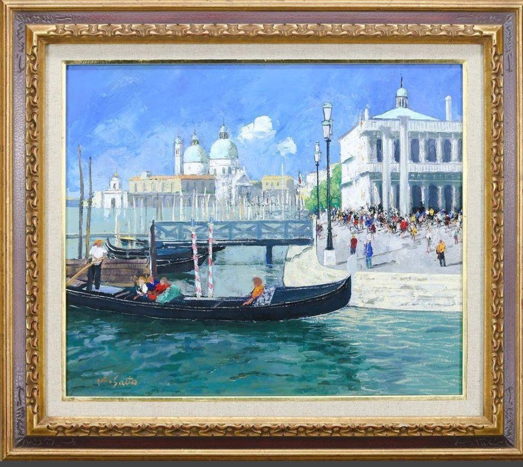 斉藤要「ベネチア」油彩 8号 【真作】白い建物に映える青空 ◆街名画