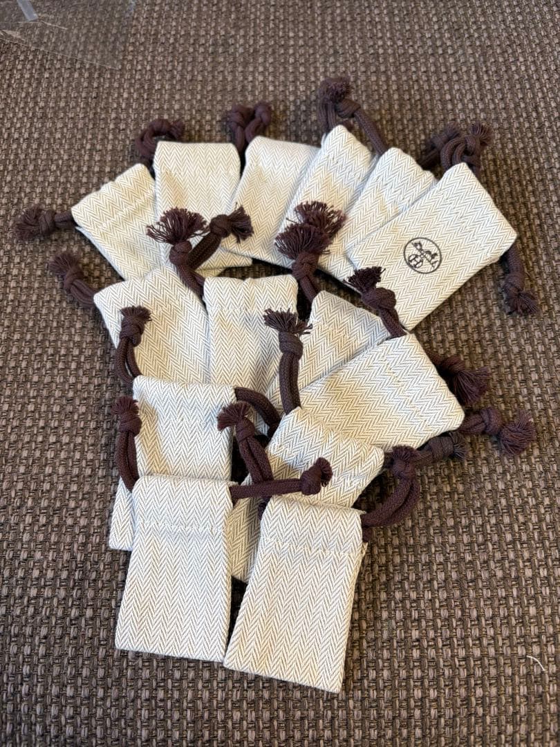 極美品エルメスミニ巾着保存袋アクセサリー入れ（4.5x7.5cm）1 4枚セット